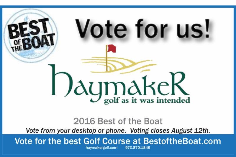HaymakerGC's tweet photo. Best of the Boat Golf Course! Vote for Haymaker! https://t.co/qoSMh7Tb4g #bestoftheboat https://t.co/SFjkoJvmQA