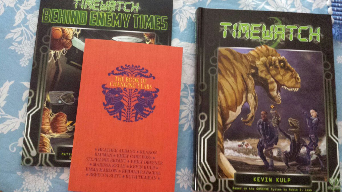 jkahane1's tweet image. I have received my copies of the #TimeWatchRPG materials from backing the Kickstarter!  Hooray!  Very pretty! #rpg