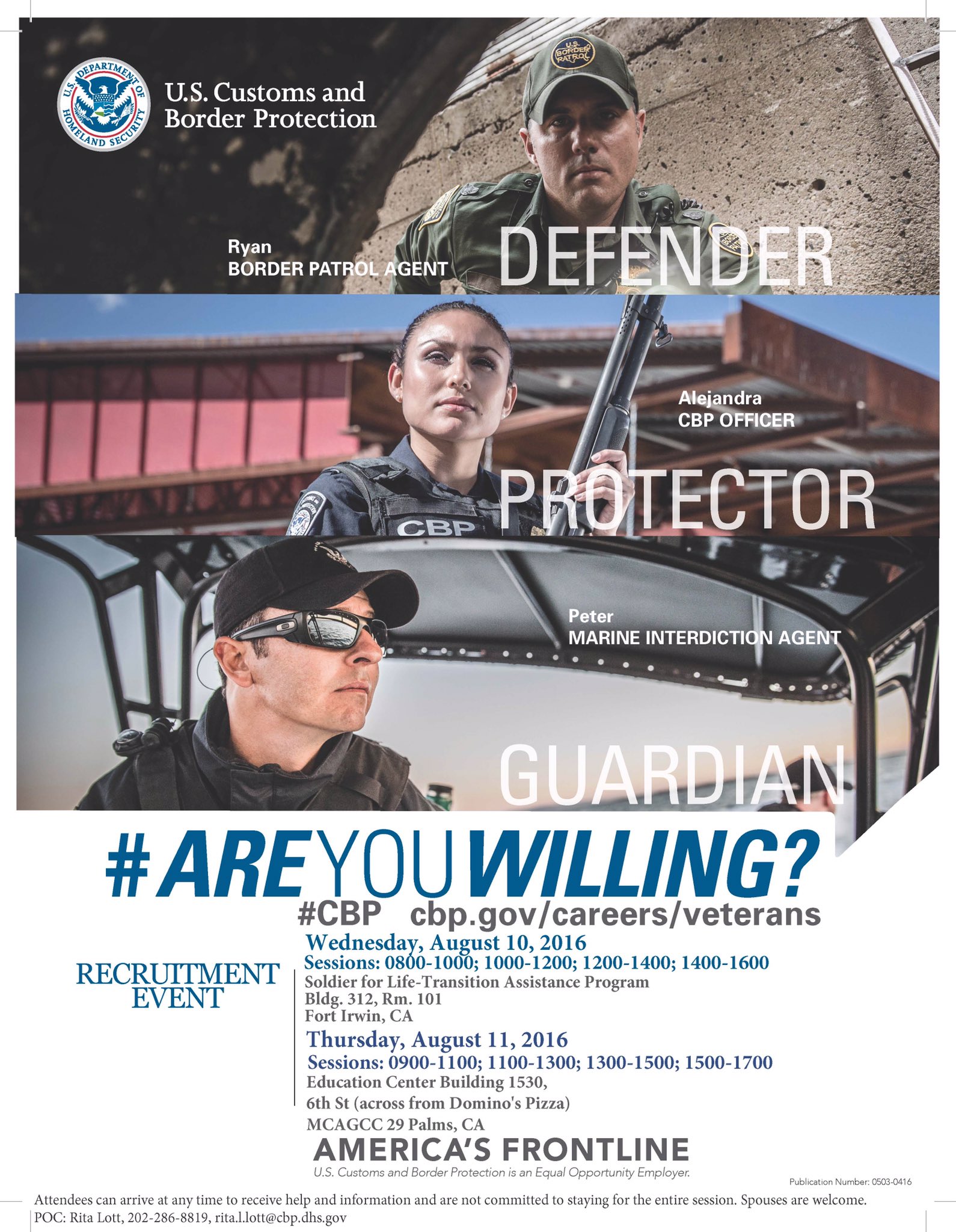 CBP Los Angeles on X: &ldquo;#AREYOUWILLING? #CBP Recruiting Events 