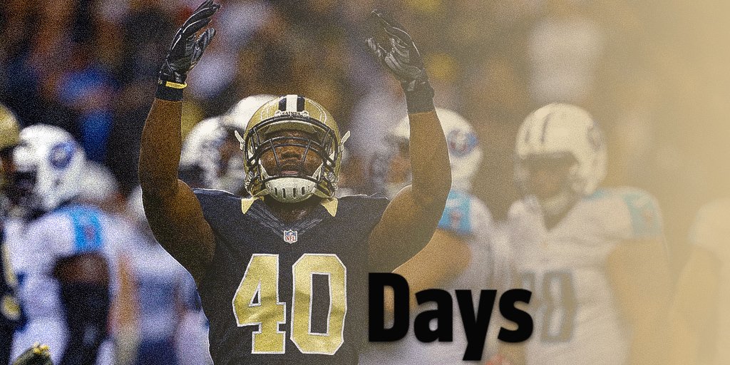 Saints's tweet photo. 40 days till our regular season opener! #Saints https://t.co/t0BL2WzNar