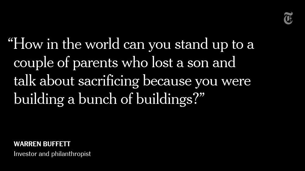 nytimes's tweet photo. Warren Buffett criticized Donald Trump for claiming that he had made "sacrifices" https://t.co/a5plokuS79 https://t.co/4tTUtg7G4i