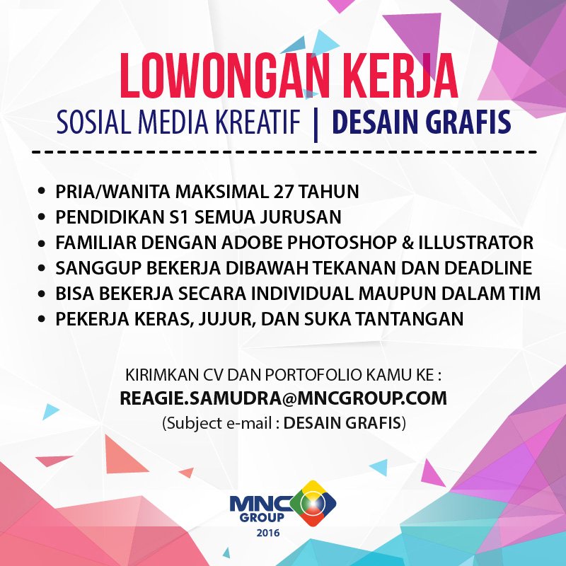 MNCupdate's tweet photo. Jangan ragu, untuk kirim CV-mu dan bergabung bersama tim kami! https://t.co/lSSiF5n2Fa