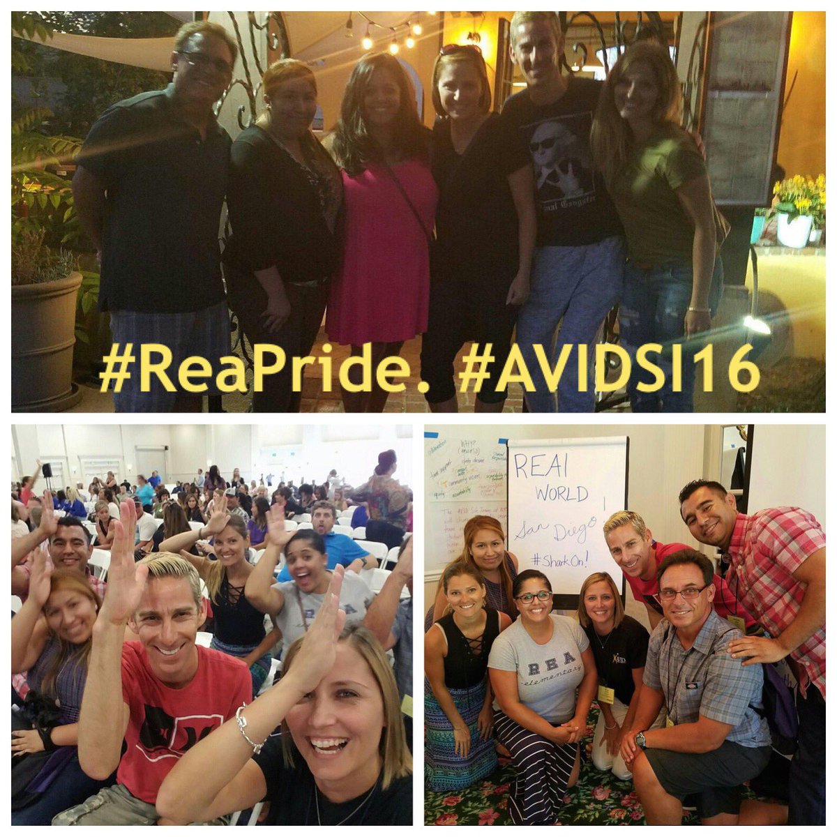 rea_sharks's tweet photo. Shark pride for all the Rea AVID teachers trained in SD W/@KalimRayburn @BussellNicole #ReaPride #SharkOn #AVIDSI16 https://t.co/Xktiy2dZXY