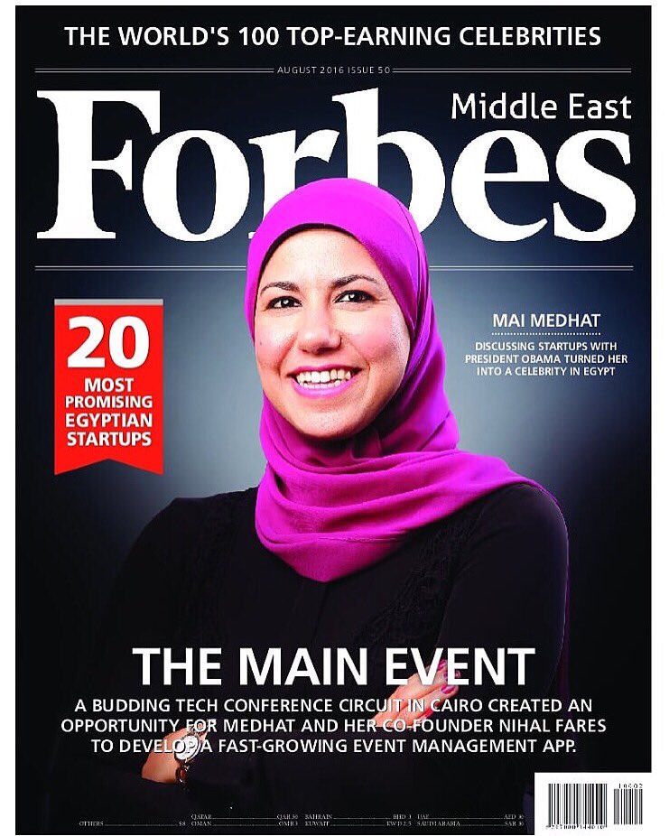 MaiMedhat's tweet photo. YAY! I made it to @ForbesME cover.
Very happy &amp; proud of @EventtusApp &amp; all our achievements #eventtus #thesuperteam https://t.co/jnHoqGjoPs