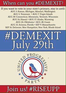 DanielBackstro1's tweet photo. #DumpDemsDay #DemExit
Aug 3rd is the day 4 more states can say goodbye to the #DNCLeak
KS
MI
MO
WA
#DemExitNOW https://t.co/mnprW6BPEb