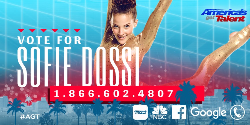 AGT's tweet photo. If you ❤️’d @sofiedossi’s 🔥 performance tonight, RETWEET and don’t forget to vote. #AGT https://t.co/985yDD0TN7