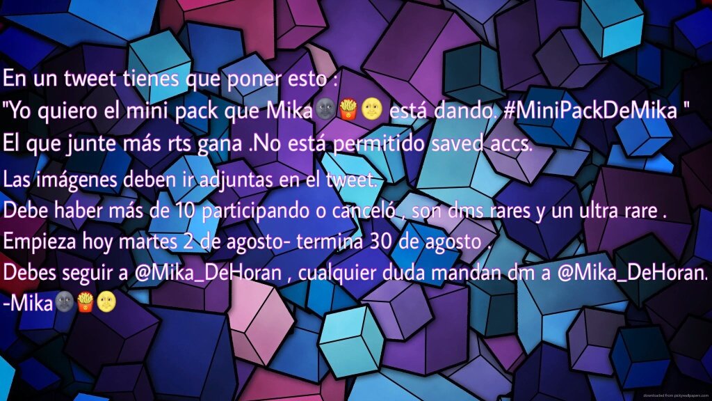 bpimmaculatew's tweet photo. "Yo quiero el mini pack que Mika ๐๐๐ esta dando.#MiniPackDeMika"
RT plisssss ๐๐๐
<3 https://t.co/263mYLgiY3