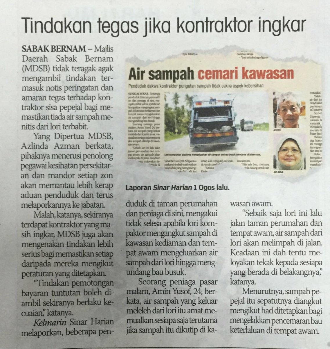 Contoh Surat Khabar Berita Harian