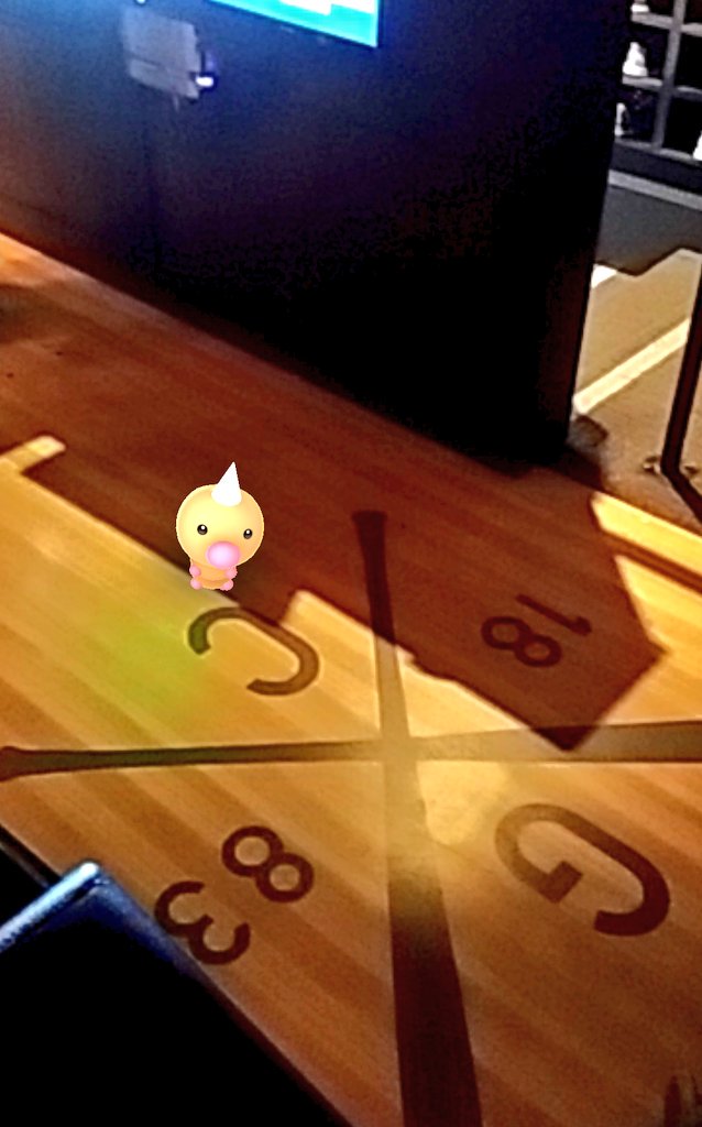 rob_richardson1's tweet photo. Found a #Weedle on the bowling lane in Gotham Club celebrating a #SFGiants win. The lanes then broke! #SFGpoke https://t.co/pFkSios7Qk