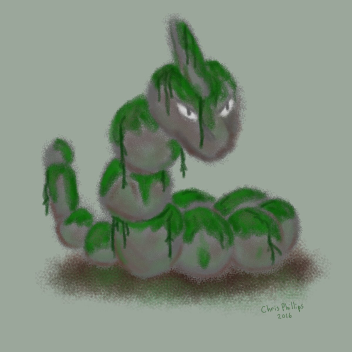 Chris Phillips A Mossy Onix Inspired By Causeimdanjones S Overgrown Grass Rock Onix Idea Alola Pokemon Pokemongo Pokemonsun