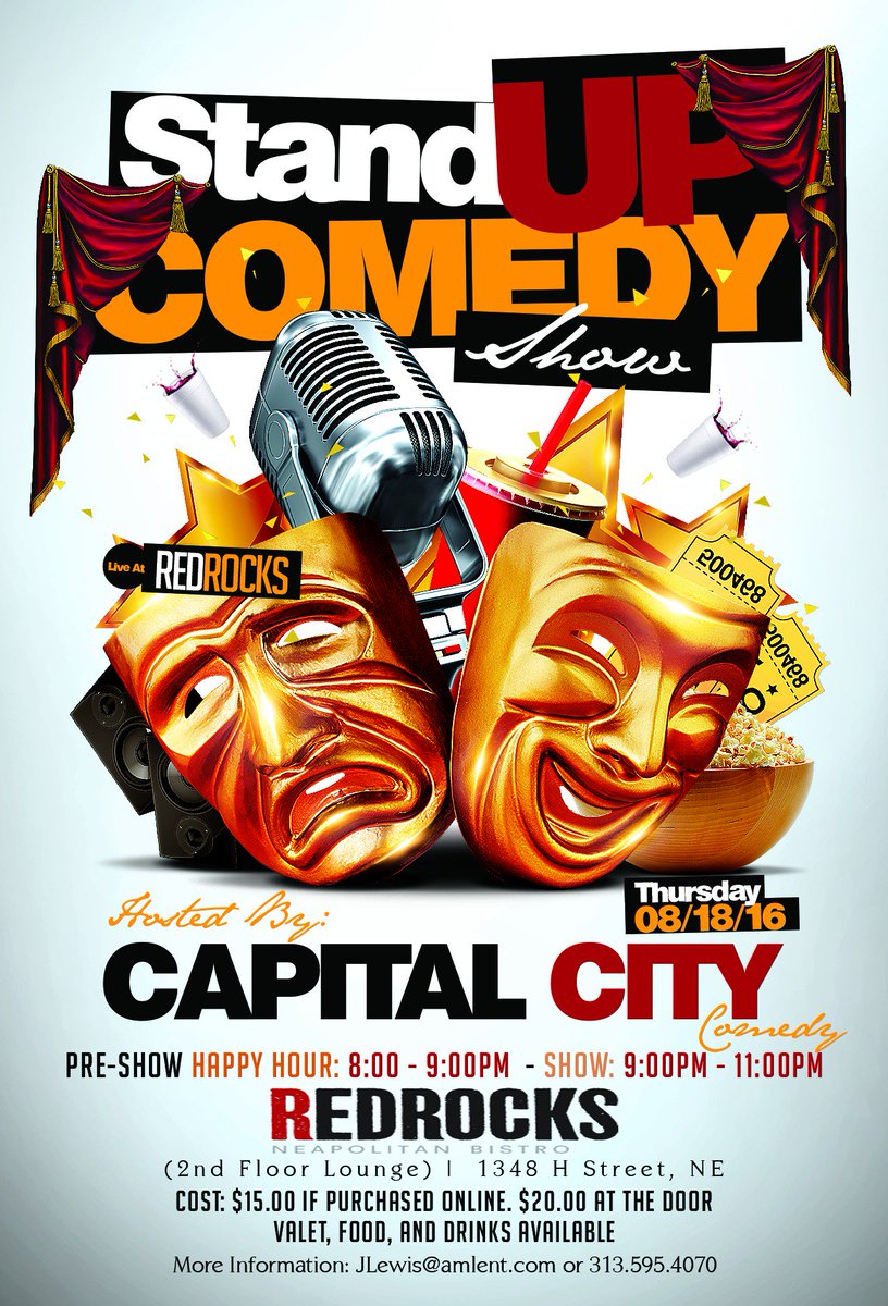 Join <a href="/CapCityCom/">Capital City Comedy</a> <a href="/RedRocksHStreet/">RedRocks H Street</a>, Tony Woods, Stacey Carver, Joe Champ and Kevin Anthony for Drinks and Laughs!!!!!