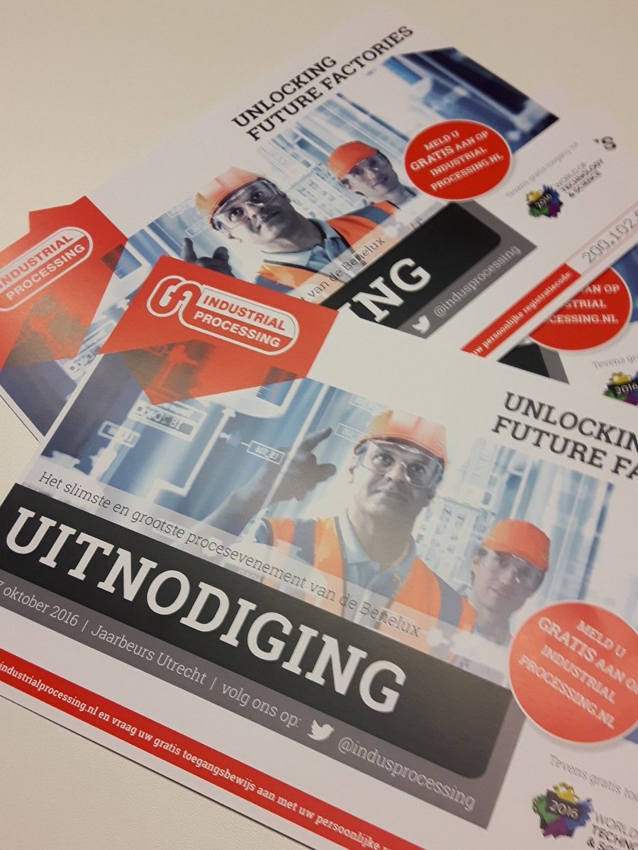 Uitnodigingen klaar voor <a href="/Indusprocessing/">IndustrialProcessing</a> wie mag ik er 1 sturen? #IP2016