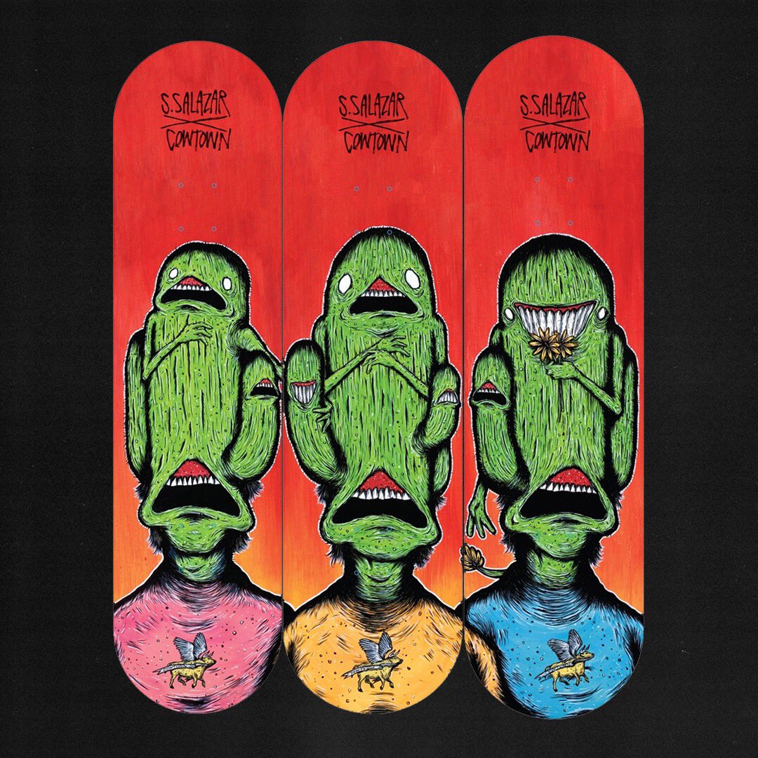 YumaSeen's tweet photo. All the later nights of painting in a muggy garage @saddrdays creative abilities are now available at @CowtownSkate https://t.co/ffl3eQ67jr
