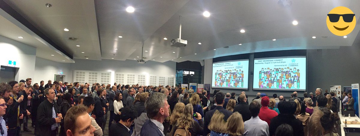 KevKeith's tweet photo. Just few rocked up then?! #firstwednesdayconnect @UniCanberra @CBR_IN Great ideas, great people, great event! #CBR https://t.co/AeD01kg2n2