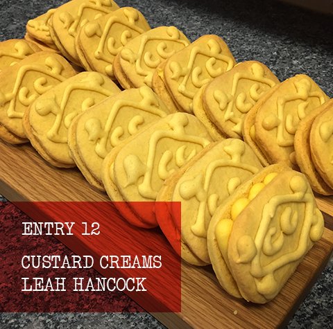 Point13Media's tweet photo. Today Leah presents a cracking batch of hand piped Custard Creams for her #Point13Bakeoff entry. Bar Raised. https://t.co/K07MEMe4Tt