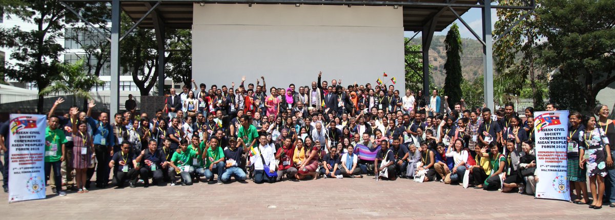 Photo of the <a href="/ASEAN/">ASEAN</a> delegantions with the @PMofTimorLeste Dr. Rui Araujo after the opening ceremony of <a href="/AseanPF/">ASEAN Peoples' Forum</a> #APF