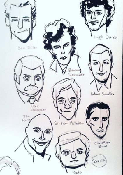 #doodles on my #instagram of #celebrities. #ink #art #caricatures The #Peeta one is prob my fave 