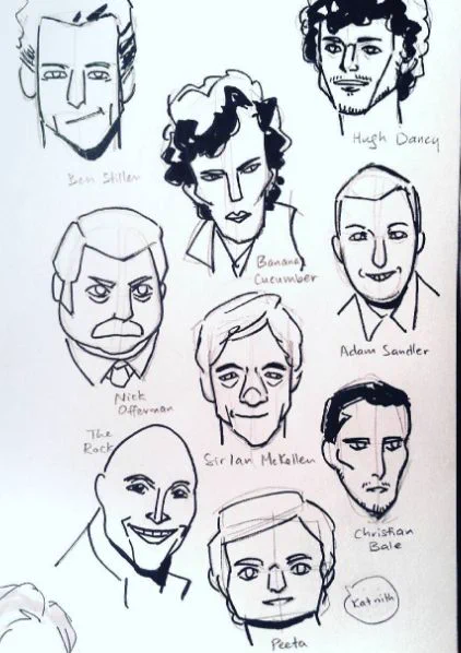 #doodles on my #instagram of #celebrities. #ink #art #caricatures The #Peeta one is prob my fave 