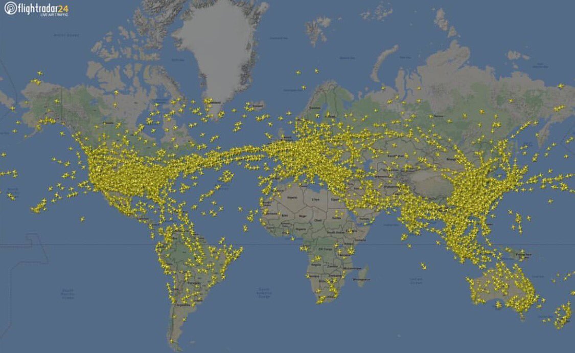 AviationWG's tweet photo. صورة للطائرات المحلقه في هذه اللحظه في جميع أنحاء العالم ✈️ https://t.co/OQR96mp5xQ