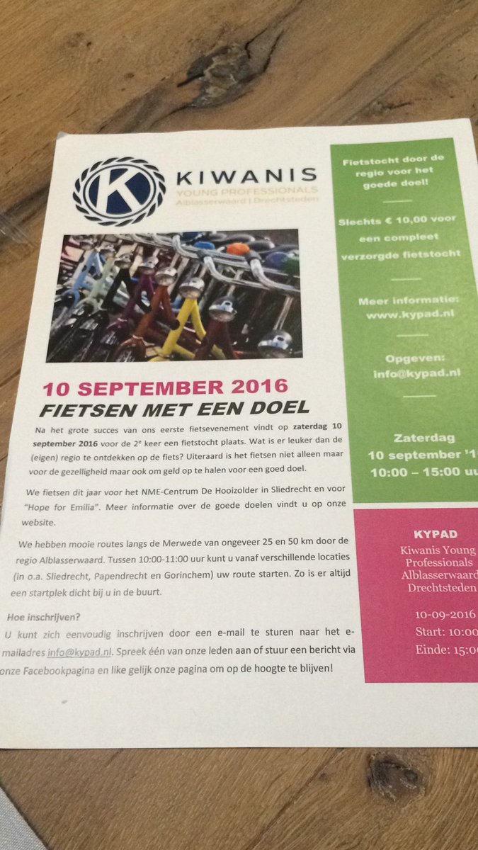 KiwanisYPAD's tweet photo. 10 september organiseren we weer een fietstocht door de Alblasserwaard! Zin om mee te fietsen voor het goede doel? https://t.co/hINVaAZh8W