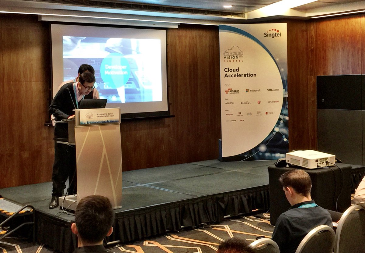 cloudvision2016's tweet image. “Day in the Life of a Developer” by Vito Chin and Steve Teo, Singtel #cloudvision2016