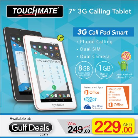 TOUCHMATE 3G Call Pad Smart.
Buy Online from Gulfdeals : goo.gl/a3cdmI
