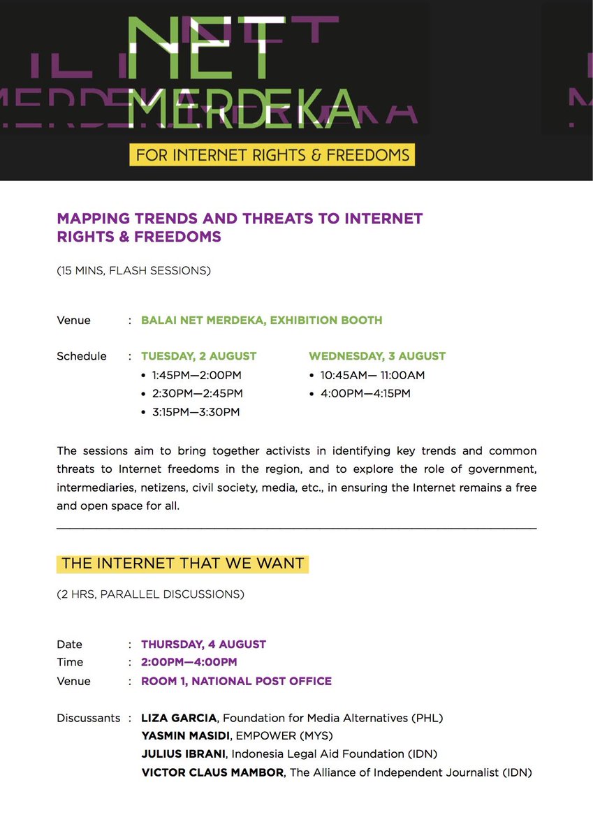 Join <a href="/AseanPF/">ASEAN Peoples' Forum</a>'s Thematic Workshop Session on Internet Rights &amp; Freedom at 2-4PM on 4th of August #APF2016