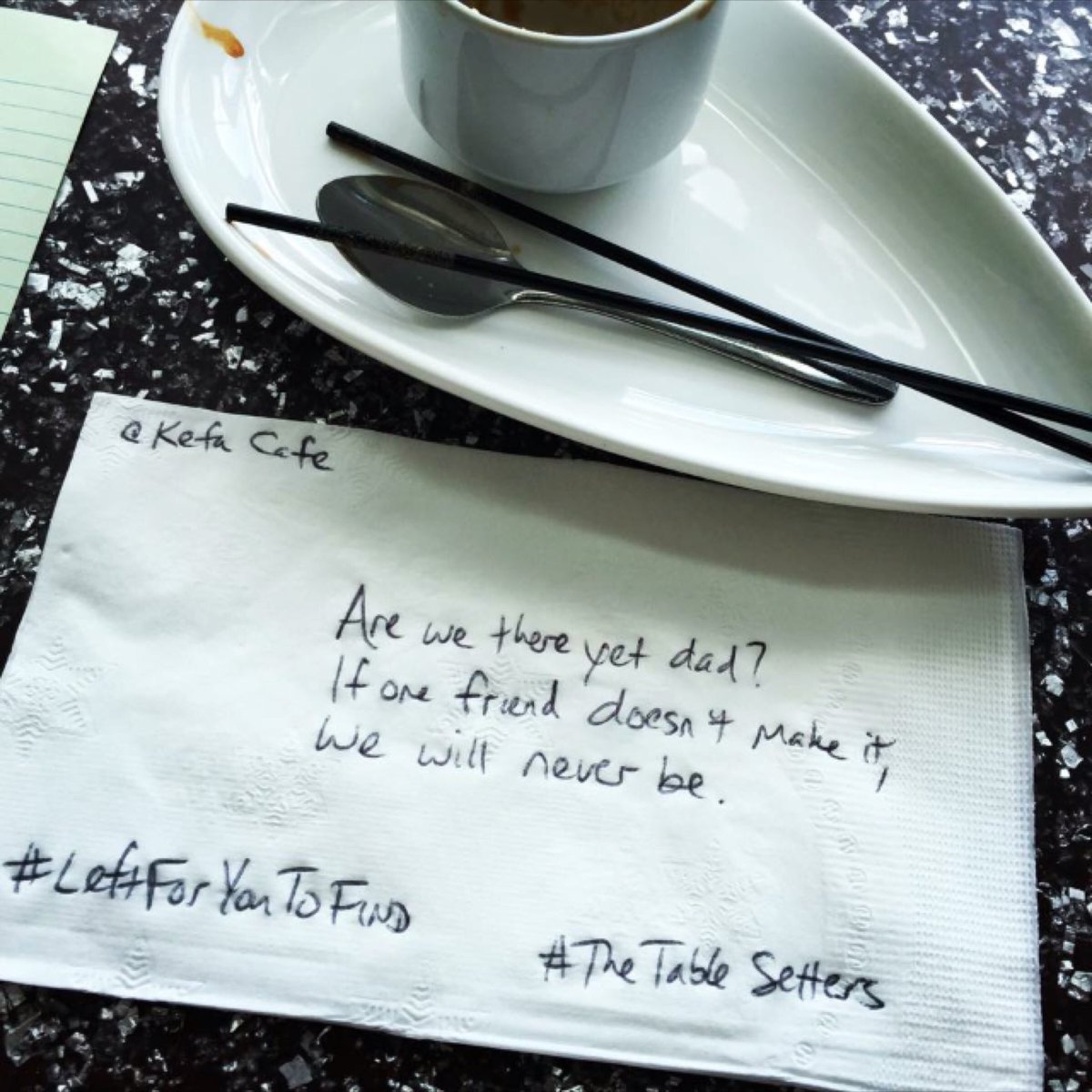 Kefa_Cafe's tweet image. Cryptic morning messages by #TheTableSetters @ssletters