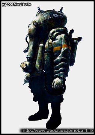 伊藤暢達 Masahiro Ito 初代サイレントヒルの開発終了時に自宅用pc Photoshop購入して 左アナログイラストを取り込んでphotoshopでアレンジした物 右 なので 床が金網 笑