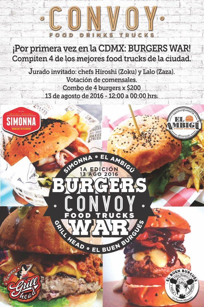 Tampico #19 Col. Roma Norte CDMX. No te lo puedes perder. #BurgerWars 13 de agosto