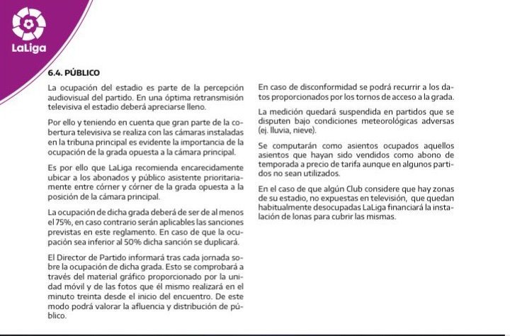 Losotros18's tweet image. El fútbol ha muerto. LaLiga multará a los equipos que no llenen las zonas de su estadio que se vean por TV.