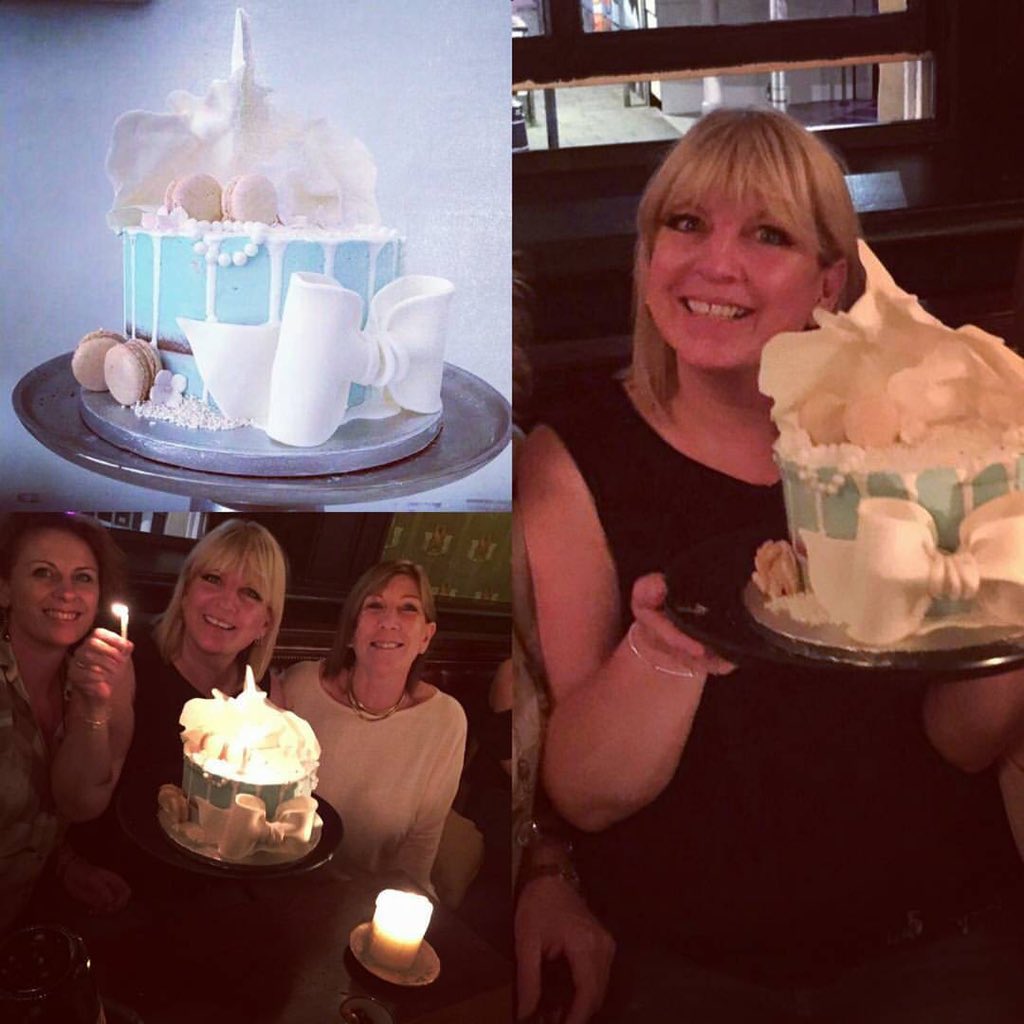 <a href="/StrawbCupcakes/">Strawberry Cupcakes</a> Thank you guys so much for my little sisters Tiffany inspired cake, she adored it! It was amazing!😘