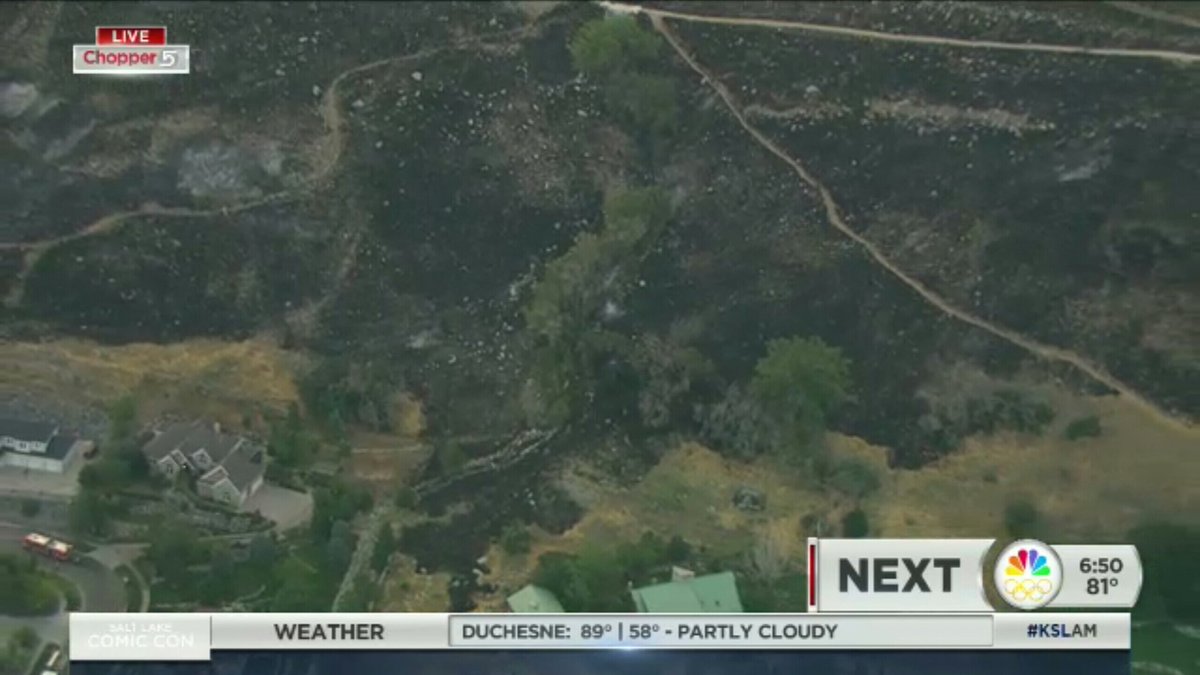 laddegan's tweet photo. View from above #ccfire where crews now have 100% containment after a scary few hours this morning @KSL5TV #KSLAM https://t.co/rCRMcpx01D