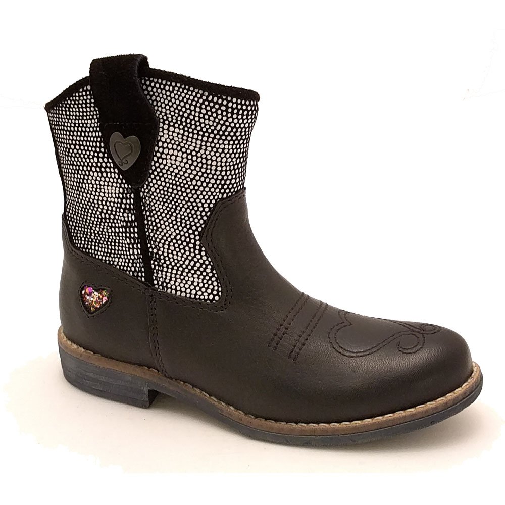 Zwarte Mim-Pi Enkellaarsjes met Western-Look. Kei gaaf!! ow.ly/8kJi302R67h