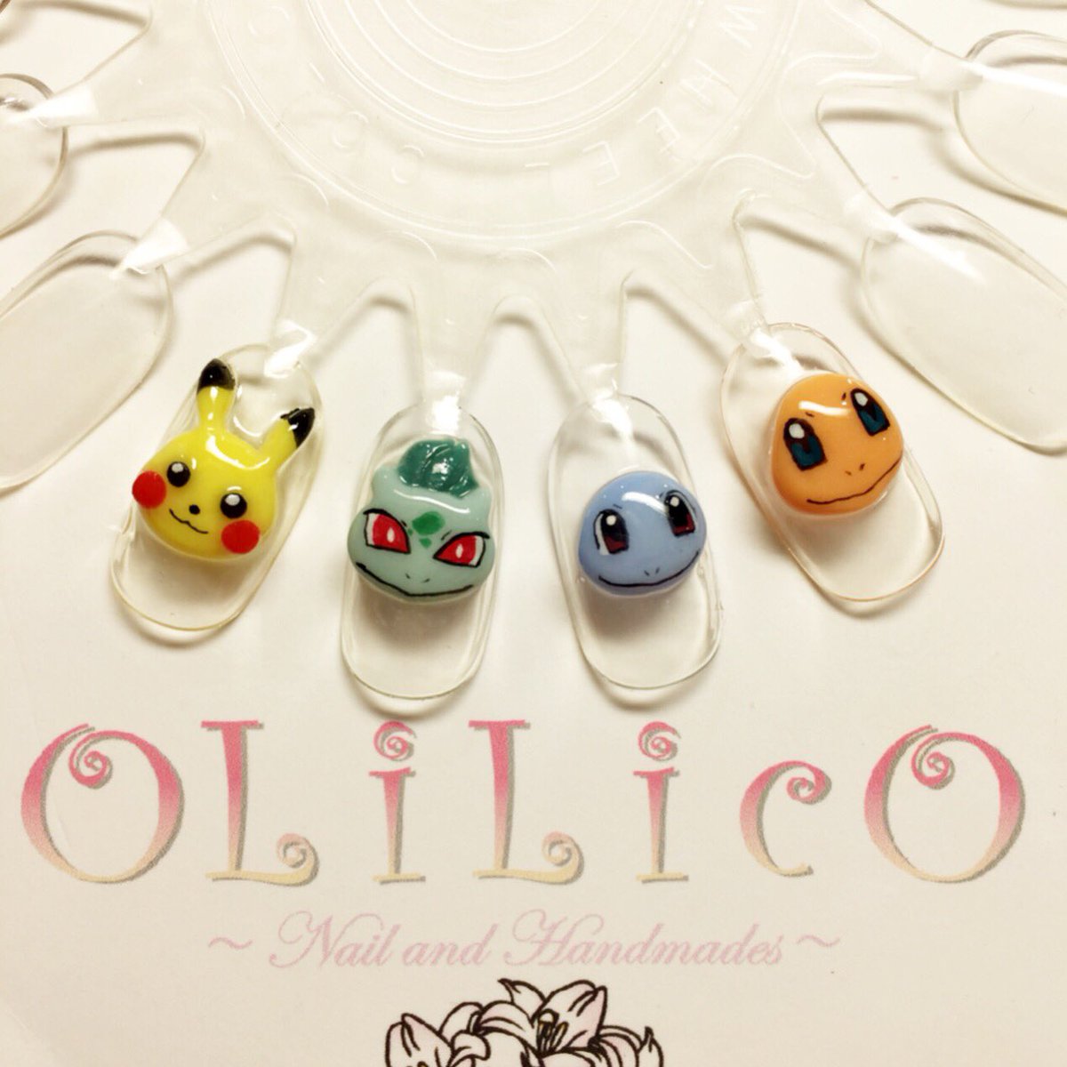 Olilico 愛知 名古屋 痛ネイル ゆめかわネイル ポケモンgoにハマりすぎて3dで作ってみました 顔だけだとシュールｗｗｗでも可愛い ポケモンgo 3dキャラネイル 3dネイル ポケモン Olilico ピカチュウ ヒトカゲ フシギダネ ゼニガメ