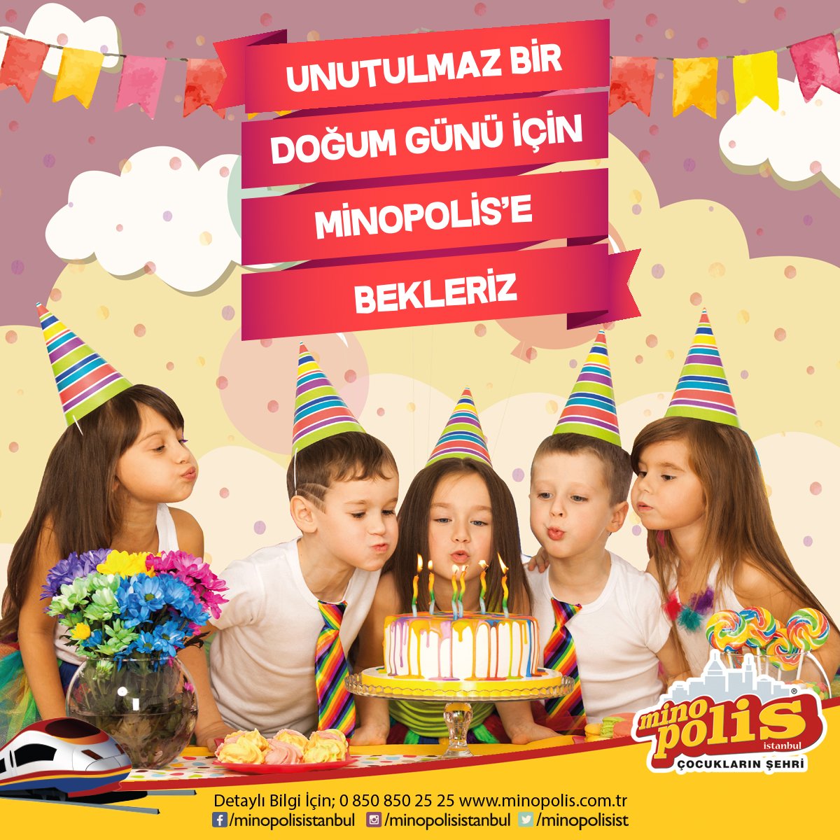Çocuğunuza unutulmaz bir doğum günü yaşatmak için sizi Minopolis'e bekleriz. Detaylı bilgi: bit.ly/2aNshHT