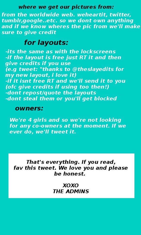 theslayedits's tweet photo. Here are the rules, fav or rt if you read.
-The Admins https://t.co/QyfTxuNDBP
