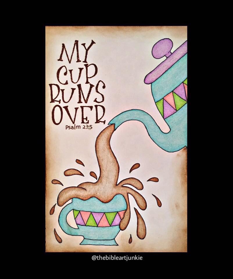 BibleArtJunkie's tweet image. #Psalm23v5 ☕️ #ScriptureArtJournal #TheBibleArtJunkie #BibleArtJunkie #ScriptureArt #BibleJournaling #BibleArt #Art