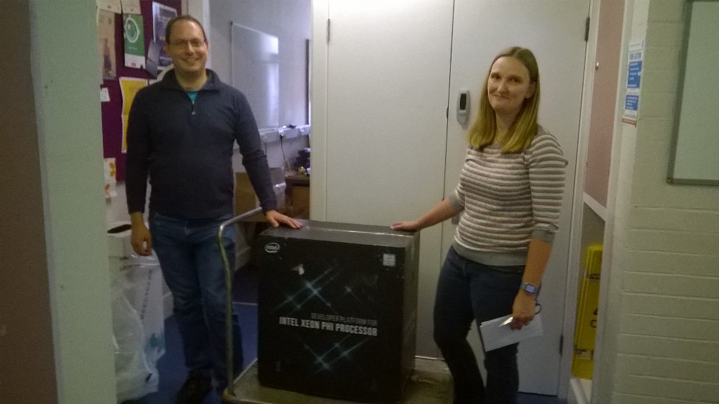Exciting day, as <a href="/EPCCed/">EPCC</a> take delivery of brand new #Intel Ninja #KNL #Supercomputer