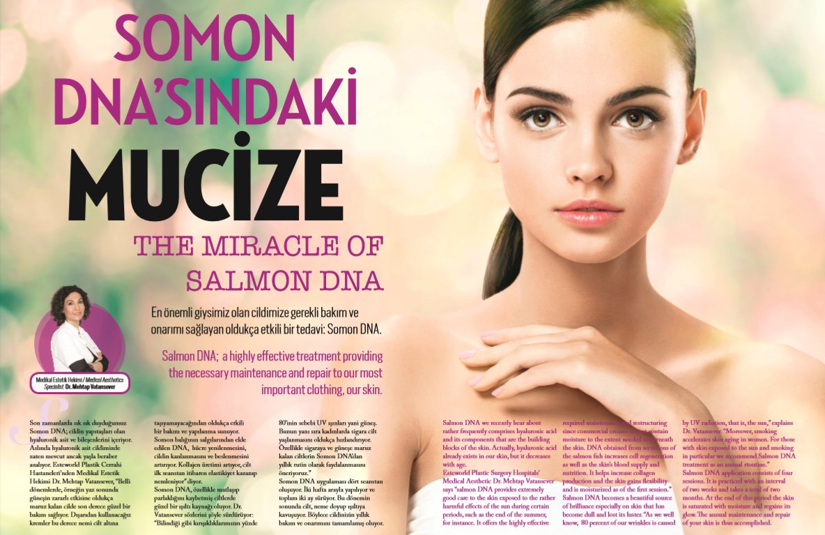 Dr. Mehtap Vatansever, Somon DNA'nın detaylarını Esteworld Magazine okurları için anlattı. #Somondna #somon #cilt