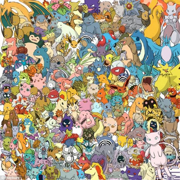 MartinWheelers's tweet photo. Can you spot the Pickachu hidden among the mass of pokemon?!!? #Opticalpuzzle #Pokemon #FindPickachu https://t.co/SO40MuV8Os