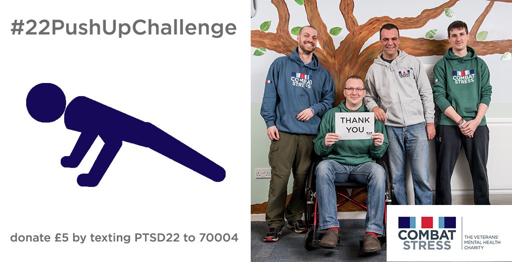 CombatStress's tweet photo. Morning! Thanks to everyone taking the #22PushUpChallenge, we'll RT videos through the day https://t.co/pEodhIfyaA https://t.co/98jVHX2YVD