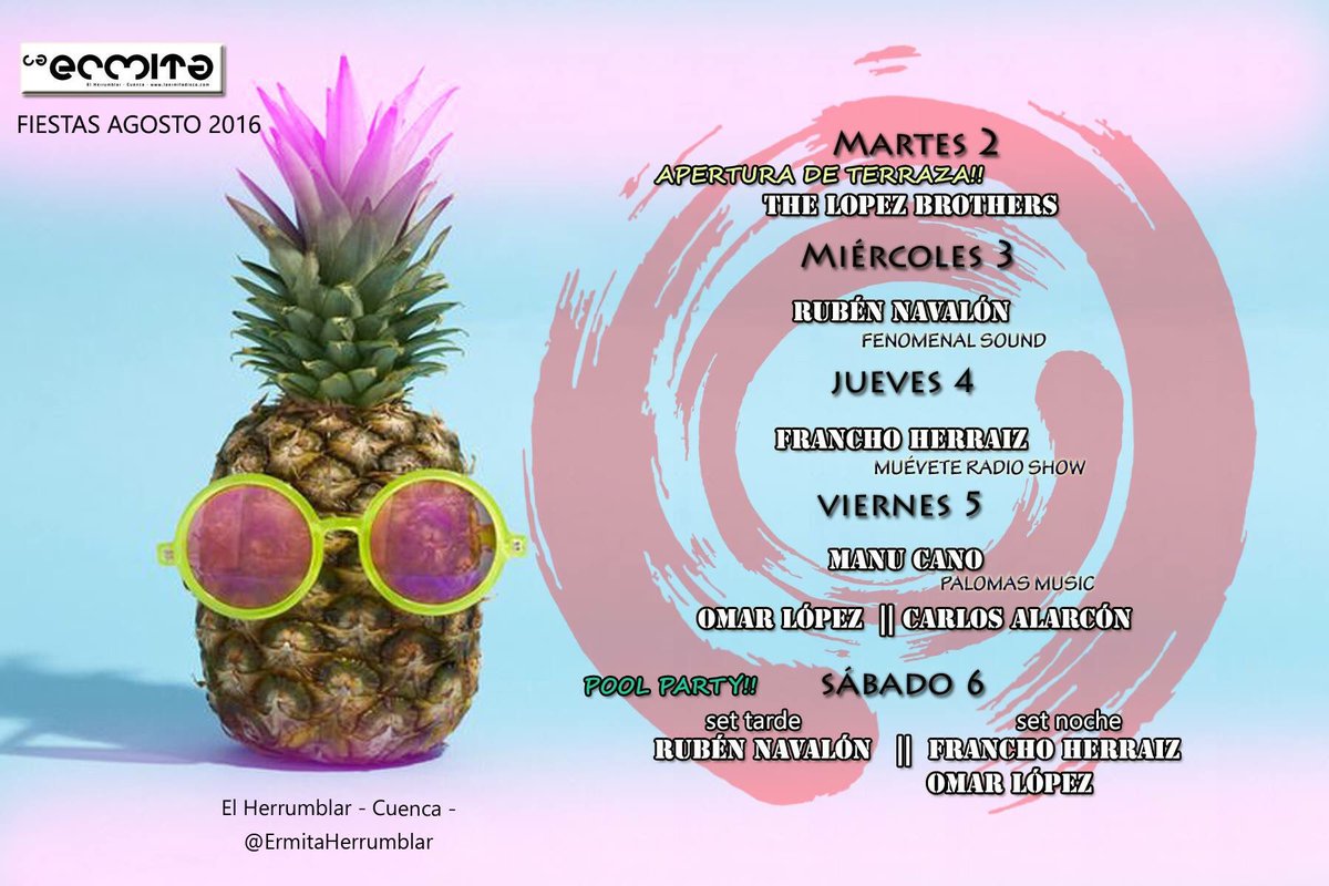 Esta noche y el Sábado tarde bailamos en La Ermita (el Herrumblar)