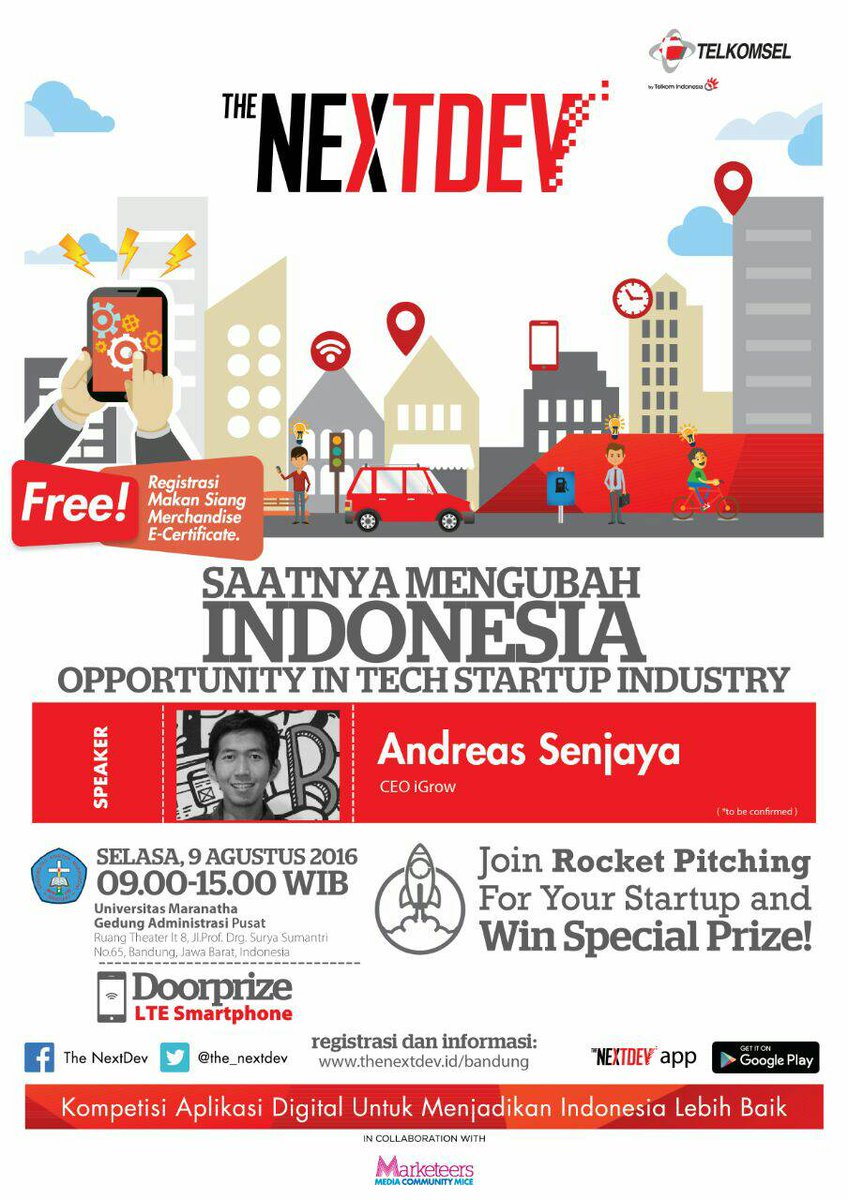 The NextDev .

Bagi yang ingin mendaftar dapat menghubungi: rhesa 08112334556