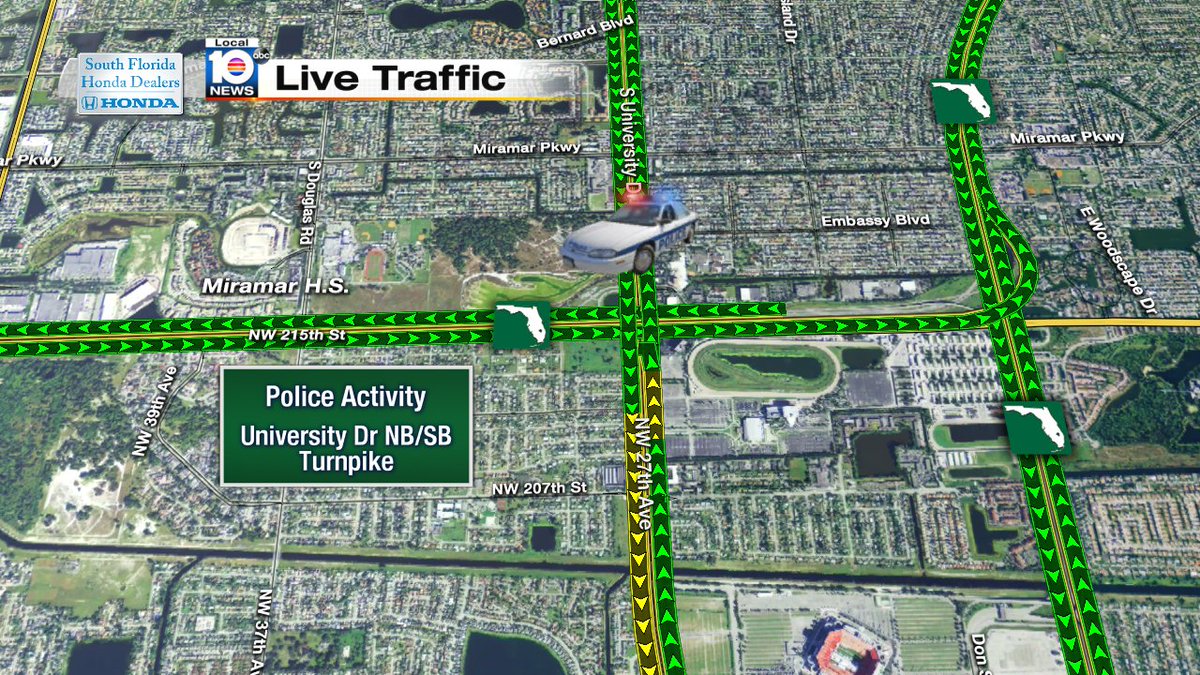 Police Activity on University Dr NB/SB at Turnpike #traffic https://t.co/lJTPPYU5PV