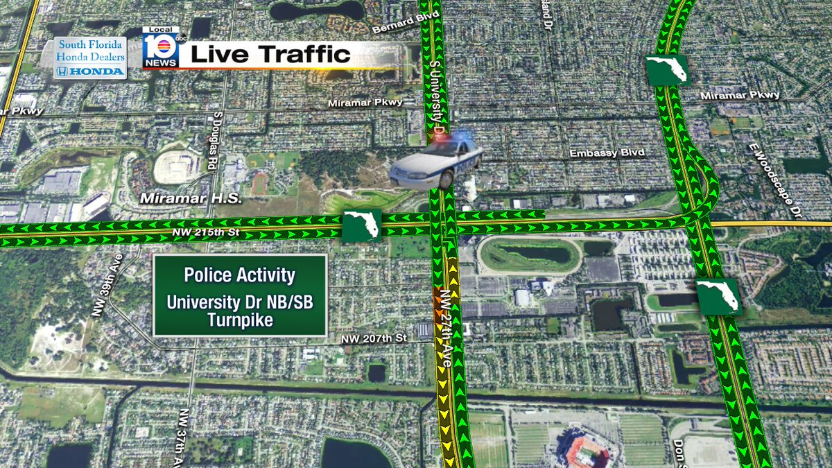 Police Activity on University Dr NB/SB at Turnpike #traffic https://t.co/lTmgd98M6j