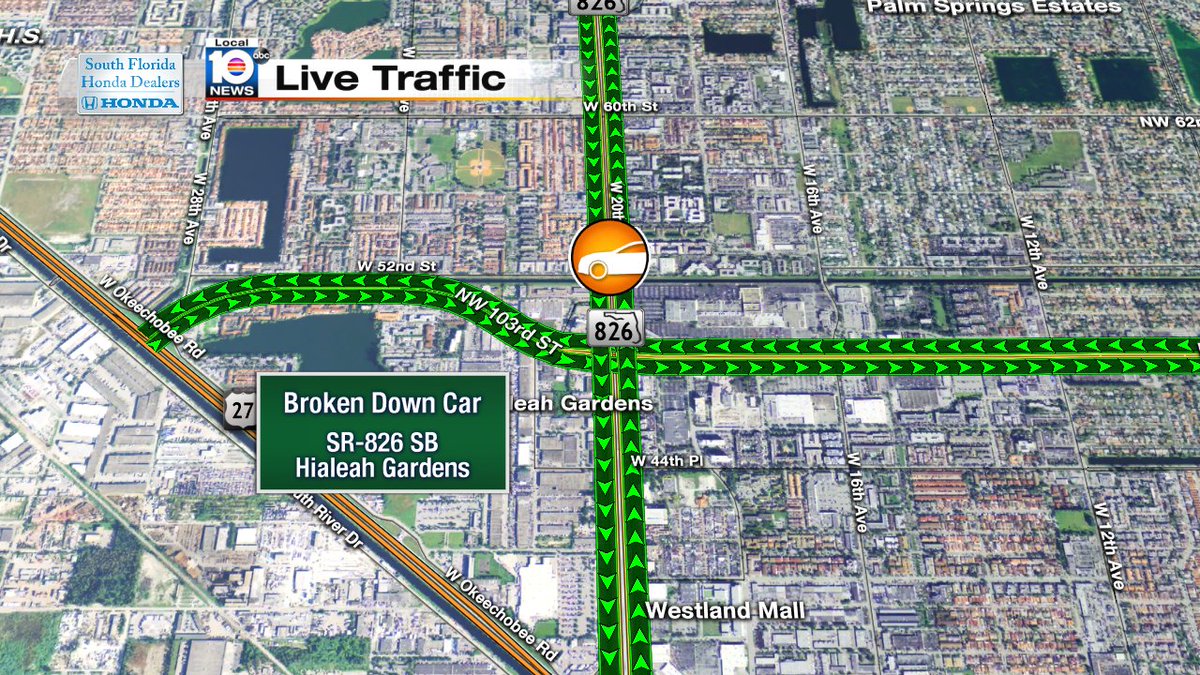 Broken Down Car on Palmetto SB at Hialeah Gardens #traffic #miami https://t.co/KXqOVRsb5J