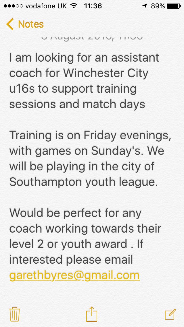 GarethByres's tweet photo. ⚽️Assistant coach required for new season⚽️
Please RT @CoachingFamily 
@HampshireFA https://t.co/oDhJ1Oj6bB