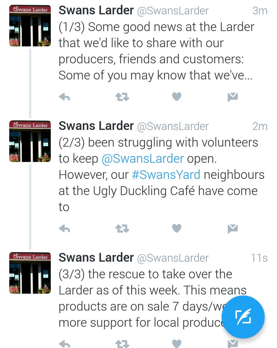 SwansLarder's tweet photo. Pls share our good news friends - Swans Larder stays open in partnership with Ugly Duckling Café! @DorsetFoodDrink https://t.co/XnXOTBQFhz