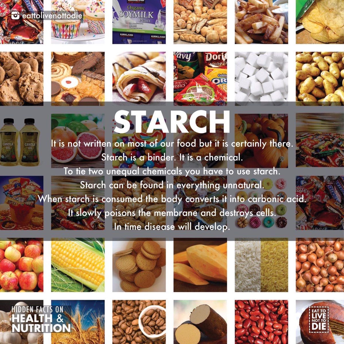 netera1's tweet image. Starch contributes significantly to excessive mucus in the body which causes various forms of diseases.